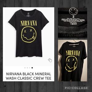 Torrid NWOT Nirvana Plus Size Ringer T-Shirt Tee Black